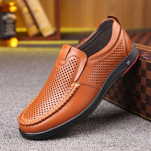 Chaussures en cuir pour hommes, chaussures habillées formelles, chaussures de travail pour hommes, mocassins décontractés à la mode, chaussures respirantes en maille antidérapantes pour hommes - Product Image 4