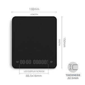 화이트 블랙 유리 전자 계량 저울 3kg 디지털 충전식 커피 저울 타이머 0.1 그램 - Product Image 2