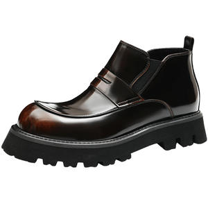 Botas de Trabajo de Invierno para Hombre, Estilo Clásico, Versátiles, Casuales, de Caña Alta, Impermeables, de Cuero Genuino, con Aumento de Altura, Deportivas - Product Image 1