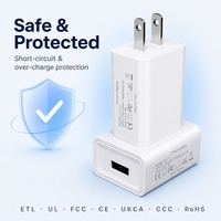 Chargeur de téléphone portable 5V2A avec prise US EU UK AU, chargeur USB rapide 10W pour appareil photo avec certifications CE FCC RoHS