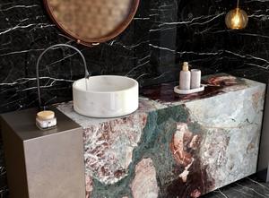 Мраморная плита Four Seasons розово-зеленая, натуральный камбоджийский мрамор для внутренней отделки - Product Image 3