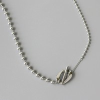 Collier minimaliste en acier inoxydable plaqué or 18 carats avec chaîne à perles en titane et fermoir OT, bijoux de mode pour femmes, ne ternit pas
