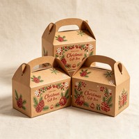 Boîte d'emballage alimentaire personnalisée en gros avec poignée, boîte à bonbons en kraft recyclable pour plats à emporter