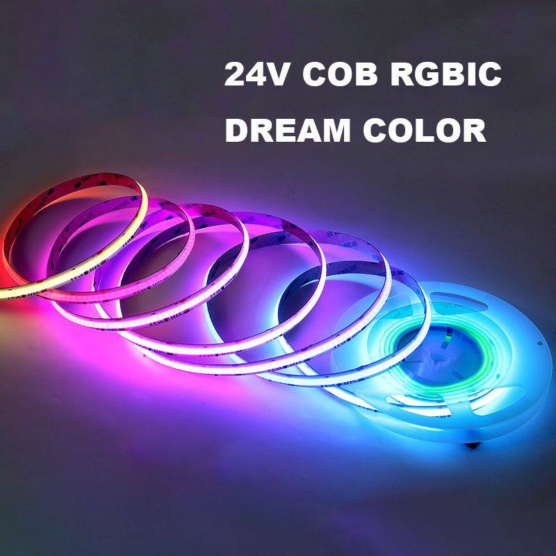 RGB Smart IC COB LED Strip Light Addressable 5M Color Flowing Strip Light Multicolor Flexible Tape Light TV Party DIY Decoration