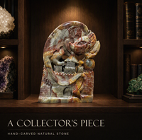 Figurine de dragon sculptée à la main en pierre savonneuse, statue décorative Feng Shui pour la richesse, pour la maison, le bureau, la bibliothèque, collection de cadeaux de culture chinoise