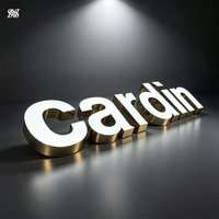 Enseignes métalliques 3D haute luminosité, logo lumineux LED personnalisé pour enseignes murales intérieures et extérieures pour entreprises