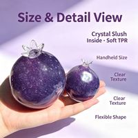 Balle anti-stress souple Grenade Violette en silicone, avec rembourrage en gel cristallin, à récupération lente, jouet sensoriel unisexe pour la vente en gros