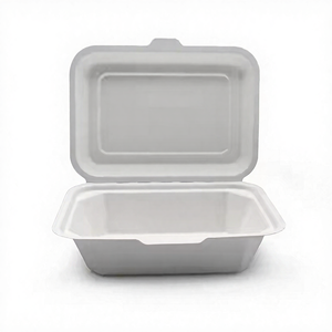 Promoção: Nova Embalagem Biodegradável Descartável de Polpa de Bagaço para Hambúrguer, Natural ou Branca, com Compartimentos de 6x6, 8x8, 9x6, 9x9 Polegadas para Alimentos - Product Image 6