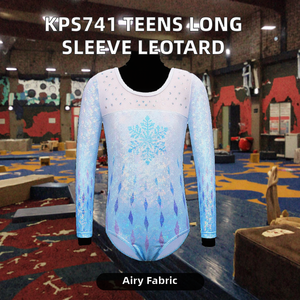 KPS741 Justaucorps de gymnastique personnalisé pour filles et adolescentes, à manches longues, respirant, en Spandex, pour la performance artistique et la gymnastique rythmique - Product Image 3