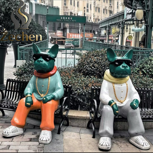 Estatuas de Perros de Dibujos Animados Personalizadas, Esculturas Populares de Cuerpo <span class=keywords><strong>Humano</strong></span> y Cabeza de <span class=keywords><strong>Bestia</strong></span>, Estilo de Tienda con Perros Antropomórficos de Tamaño Real - Product Image 5