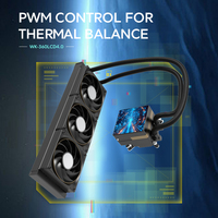 Refroidisseur d'eau CPU stable 360 mm, radiateur en aluminium, 3 ventilateurs PWM, roulement hydraulique, installation rapide pour système PC de jeu, intégrateur
