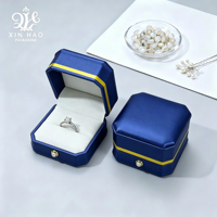Boîte à bijoux octogonale avec doublure en velours et design élégant pour bagues, bracelets et colliers