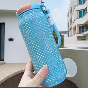 ขวดน้ำเก็บความร้อนแบบพกพาสำหรับกิจกรรมกลางแจ้ง  ตกแต่งด้วยคริสตัล  ทำจากสแตนเลส  แบบสองชั้น  เก็บความเย็น/ร้อน  สำหรับเครื่องดื่ม  รุ่นใหม่ - Product Image 1