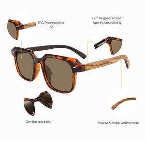 Gafas de Sol Cuadradas Conchen con Lentes Polarizadas UV400 TAC y Montura de PC, Unisex, Modernas, Protección Solar para Conducir - Product Image 4