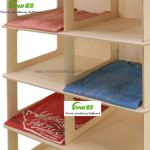 Étagères de présentation en bois pour sol, présentoir de vente au détail pour t-shirts, présentoir de sol à 6 niveaux - Product Image 4
