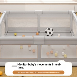 Valla de seguridad para bebés, tapete de juego grueso para gatear para niños, valla de tela para juegos de niños pequeños para sala de estar interior - Product Image 3