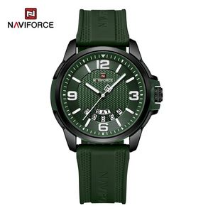 Naviforce 9215 Montre Pour Hommes Mode Montres À Quartz Hommes Silicone Étanche Calendrier <span class=keywords><strong>Semaine</strong></span> Affichage Date Auto Montre-Bracelet - Product Image 1