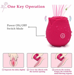 Juguetes Sexuales <span class=keywords><strong>con</strong></span> Forma de Rosa para Mujeres, Vibrador <span class=keywords><strong>con</strong></span> Succión, Estimulador de Clítoris, Vibrador de Succión <span class=keywords><strong>con</strong></span> Forma de Rosa, Juguete Sexual de Silicona Impermeable para Adultos - Product Image 3