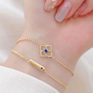 Xinfly 18K Gold <b>Bracelet</b> Italian Leaf Clover Charm Women's Party Gift Featuring Diamond <b>Ruby</b> Sapphire Pearl - Product Image 4