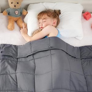 Couverture lestée rafraîchissante, couverture lestée douce et lourde en minky pour le sommeil, couverture lavable avec billes de verre - Product Image 1