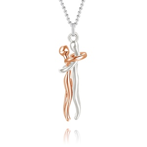 Gioielli di amore minimalista <span class=keywords><strong>coppia</strong></span> romantica abbraccio collana di fascino che abbraccia <span class=keywords><strong>coppia</strong></span> in acciaio inossidabile collana <span class=keywords><strong>per</strong></span> il <span class=keywords><strong>regalo</strong></span> di San Valentino - Product Image 6