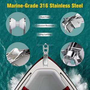 Rouleau d'<span class=keywords><strong>ancre</strong></span> de proue pivotant en acier inoxydable pour bateau, double rouleau d'<span class=keywords><strong>ancre</strong></span> de proue avec broches à dégagement rapide articulées - Product Image 6