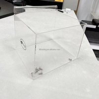 Vase carré en plexiglas transparent personnalisé pour boîte à jus boîte à cigarettes support en plastique pour mouchoirs unique urne en acrylique avec support