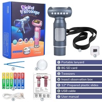 Kit de microscope portable pour enfants, microscope vidéo de qualité professionnelle, écran LCD 2 pouces, USB, grossissement 50X-300X, haute luminosité