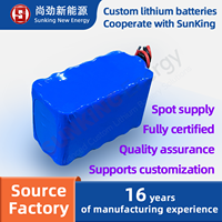 Batterie au lithium 18650 SUNKING, source usine, 12V12AH, 500 cycles, pour machine à monter les escaliers, pack d'alimentation pour robot industriel