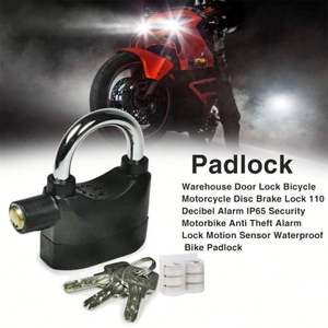 SY143 Security Anti-Theft Waterproof Motor Bicycle <b>Lock</b> Siren Safety Padlock Door <b>Pad</b> <b>Lock</b> - Product Image 5