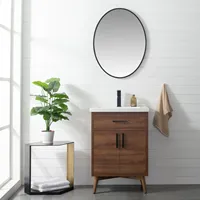 Pabrik Vietnam homdee model lantai kayu kenari kecil kamar mandi kabinet rias