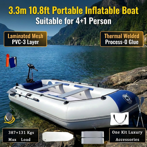 Bateau pneumatique gonflable Solarmarine 3,3 m à 3 couches en PVC, pour 5 personnes, bateaux en caoutchouc de pêche, radeaux portables pour les sports nautiques en mer - Product Image 1