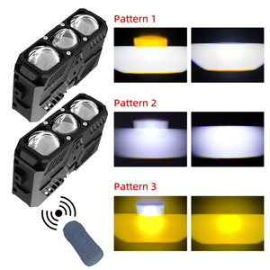 Faro LED mejorado, lámpara de parachoques, proyector de 3 lentes, luz auxiliar de trabajo, luces de rejilla para coche, motocicleta, focos - Product Image 1