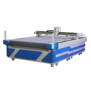 Mesin pemotong pisau berosilasi CNC mesin pemotong Flatbed Digital memotong semua jenis bahan fleksibel lembut dengan multi pisau