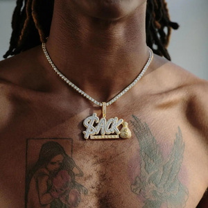 Collana con Ciondolo a Forma di Borsa con <span class=keywords><strong>Pietre</strong></span> CZ per Uomo, Gioielli Hip Hop - Product Image 1