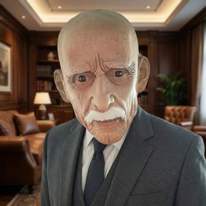 หน้ากากยางลาเท็กซ์เต็มหน้า ชายเฒ่าหัวโล้นเคราขาว คุณภาพสูง เหมือนจริง สำหรับคอสเพลย์ ฮาโลวีน งานปาร์ตี้แฟนซี อุปกรณ์เสริมชุดแต่งกาย - Product Image 4