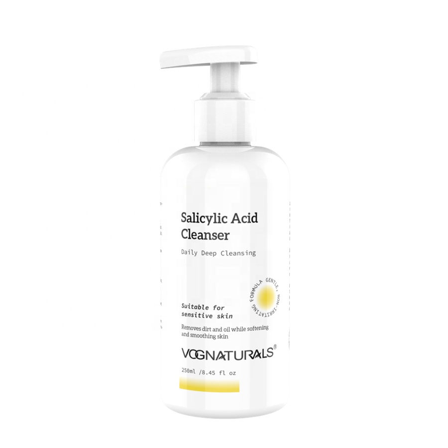 AHA et BHA — nettoyant pour le visage, étiquette privée, lotion nettoyant doux, exfoliant, acide lactique, traitement de l'acné, lavage du visage, ml