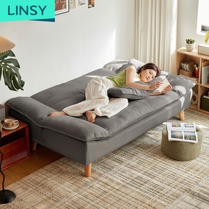 LINSY <strong>Brown</strong> Color Modern Comfortable Small Apartment Fabric <strong>Sofa</strong> <strong>Bed</strong> G024-A - Product Image 4