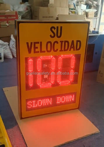 Sensor de radar de velocidad Detección de velocidad Detector de radar Láser de velocidad del coche Señal de límite solar Señal de <span class=keywords><strong>caja</strong></span> de luz LED con energía solar - Product Image 2