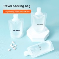 Sac de rangement liquide portable pour voyage, pochette à bec verseur refermable en PP épaissi pour lotion, shampoing, échantillon cosmétique