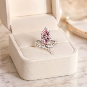 Anello Aperto Regolabile Rosa Principessa per Donne - Product Image 3
