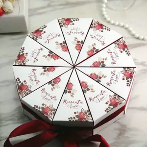 Scatola Regalo Pieghevole in Carta per Caramelle Nuziali con Design Creativo Personalizzato, Scatola Triangolare per Pezzi di <span class=keywords><strong>Torta</strong></span> - Product Image 1