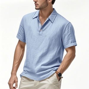 <span class=keywords><strong>Polo</strong></span> à manches courtes pour homme, style anglais, en lin, ample et respirant, col <span class=keywords><strong>polo</strong></span> - Product Image 4