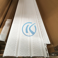 Panneau de plafond en vinyle PVC perforé, 12 pouces, Texture en bois imperméable, Ventilation de l'air, panneau de plafond