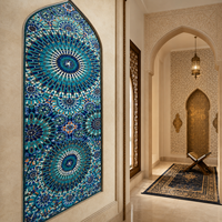 Mosaïque murale en verre artisanal pour mosquée, carreaux décoratifs modernes, adaptés aux intérieurs, salon, cuisine, salle de bain