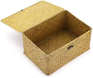 Wäschekorb mit Eisenrahmen Quadratisch Baumwollseil 100L 2er-Pack Groß 75L Wäschekorb mit Rollen 2-stöckig Obst-Rattan - Product Image 2