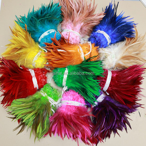 Fly buộc Vật liệu 15-20cm Gà lông nhuộm đen Rooster đuôi lông Cocktail <span class=keywords><strong>Feather</strong></span> xâu chuỗi cho Fly câu cá trang trí - Product Image 5