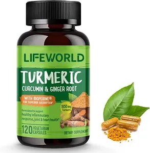 Lifeworld Oem Kurkuma Poeder Piperine Extract Curcumine C3 Complexe Tabletten Curcumine Capsules