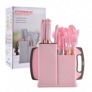 19-Piece Stainless Steel Kitchenware Set Non-Stick <b>Silicone</b> Utensils Wood Soup Spatula Spoon Holder Cooking Baking <b>Tools</b> - Product Image 6