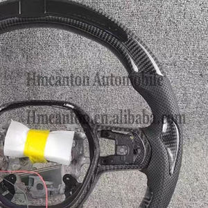 Volant de voiture en cuir perforé et fibre de carbone avec LED, vente directe d'usine, pour Honda Civic 11e génération - Product Image 6